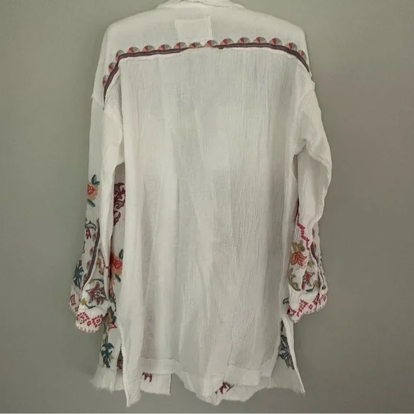 Johnny Was Toyah Blouse - Gauzy Embroidered Cotton Tunic Style Top or Dress - XS - Picture 7 of 7